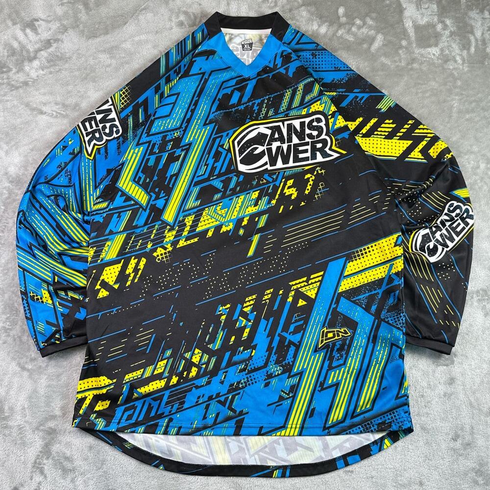 Answer Motocross Jersey Blue Yellow Graphic Racing Dirt Bike MX Shirt Mens XL